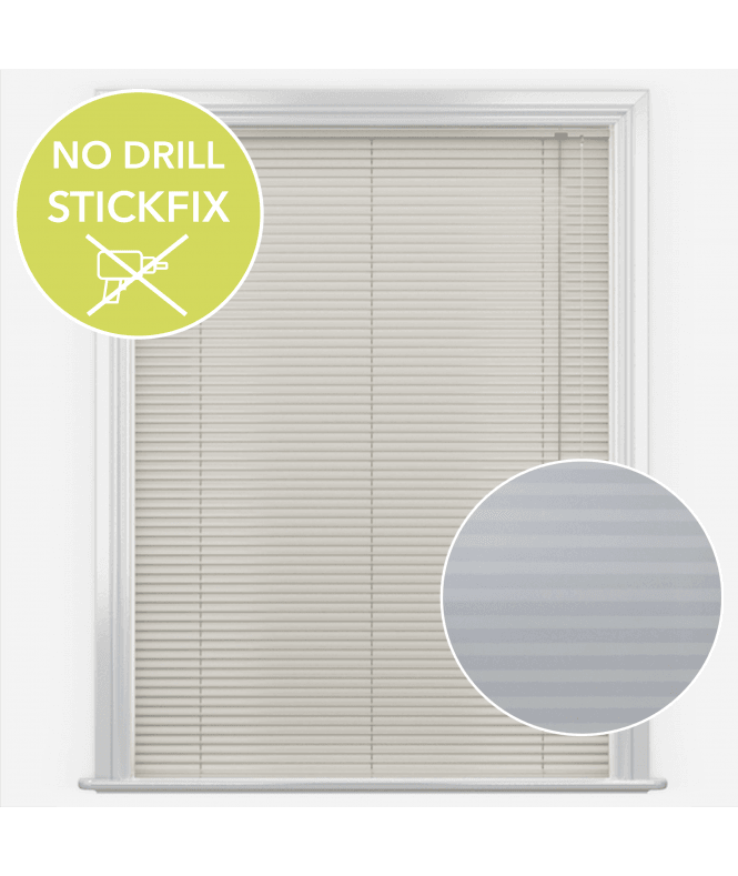 New Edge Blinds San Francisco No Drill Self Adhesive Stick Fix Vibe Grey Made to Measure Aluminium Venetian Blinds 25mm Slats