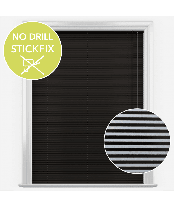 New Edge Blinds San Francisco No Drill Self Adhesive Stick Fix Vibe Trance Made to Measure Aluminium Venetian Blinds 25mm Slats