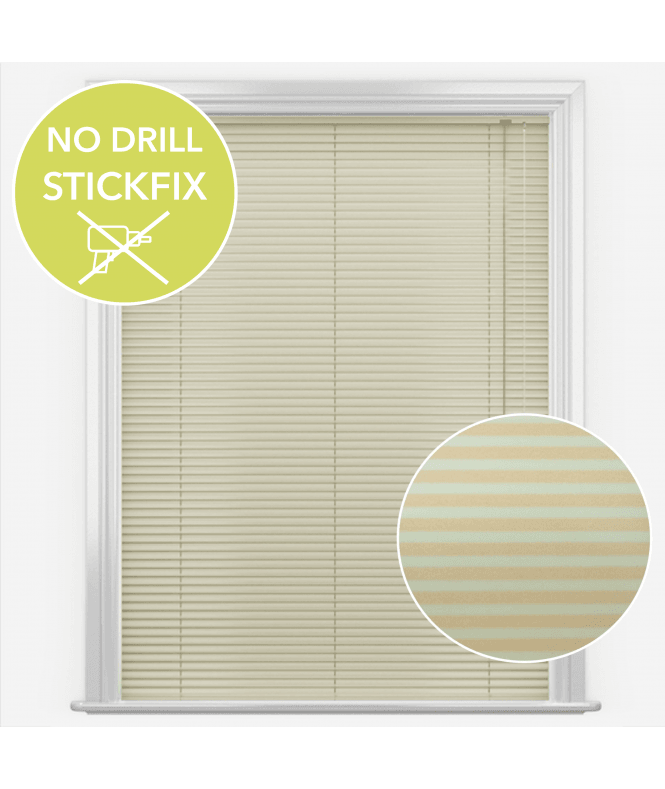 New Edge Blinds San Francisco No Drill Self Adhesive Stick Fix Vibe Yellow Made to Measure Aluminium Venetian Blinds 25mm Slats
