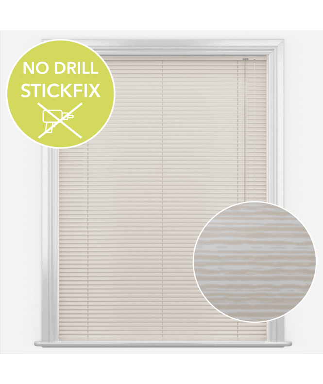 New Edge Blinds San Francisco No Drill Self Adhesive Stick Fix Zora Barley Made to Measure Aluminium Venetian Blinds 25mm Slats