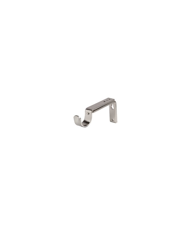New Edge Blinds Satin Silver Adjustable Metal Curtain Pole Support Bracket (28mm)