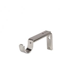 Satin Silver Adjustable Metal Curtain Pole Support Bracket (28mm)