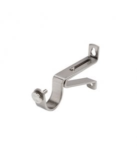 Satin Silver Adjustable Metal Curtain Support A Frame Bracket (28mm)