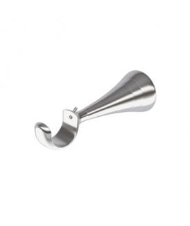 Satin Silver Long Stem Metal Curtain Pole Support Bracket (35mm)