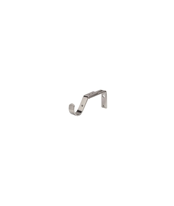 New Edge Blinds Satin Silver Passing Metal Curtain Pole Support Bracket (35mm)