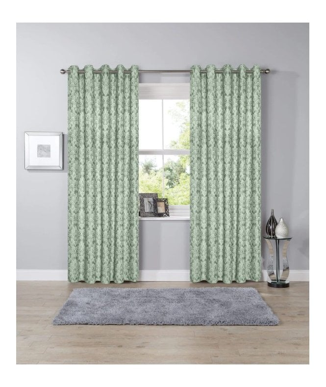 New Edge Blinds Savoy Woven Jacquard Curtains in Duckegg