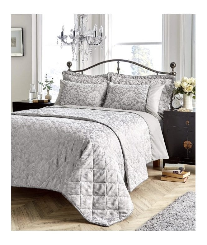 New Edge Blinds Savoy Woven Jacquard Duvet Set in Grey