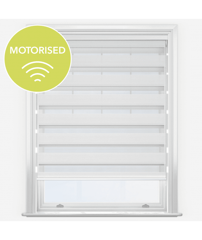 New Edge Blinds Seasons Ice Motorised Dimout Day & Night Roller Blind