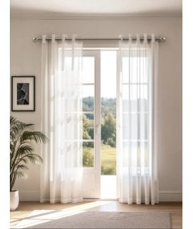 Sheer Eyelet Voile Curtains in White
