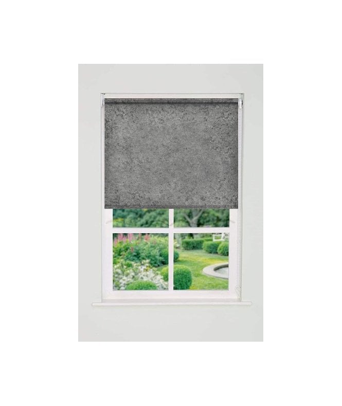 New Edge Blinds Silver Crushed Velvet Blackout Roller Blind (165cm Drop)