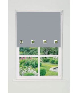 Silver Square Eyelet Edge Roller Blind (165cm Drop)