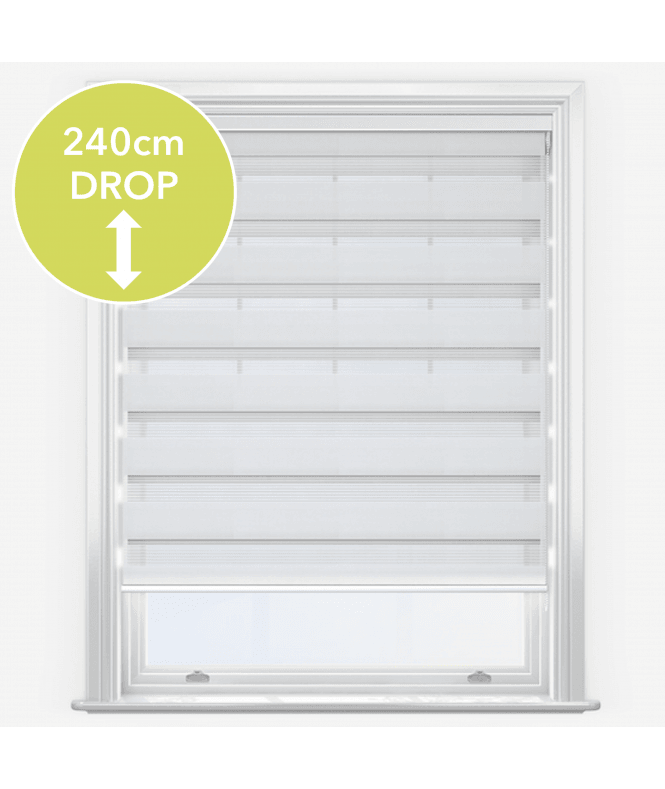 New Edge Blinds Simpliment Soft White Dimout Day & Night Roller Blind (240cm drop)