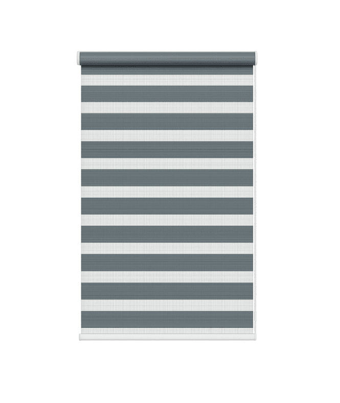 New Edge Blinds Slate Grey Day & Night Zebra Roller Blind (165cm drop)