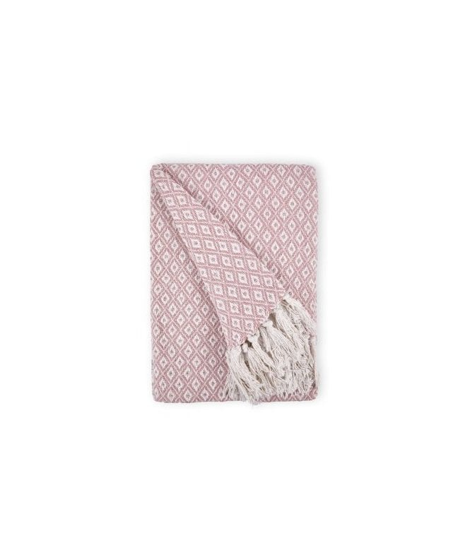 New Edge Blinds Stockholm Collection Recycled Cotton Throw in Blush Pink