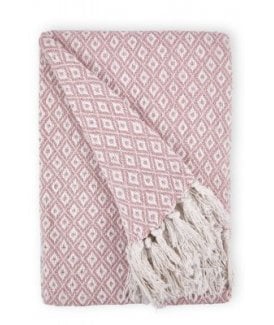 Stockholm Collection Recycled Cotton Throw in Blush Pink