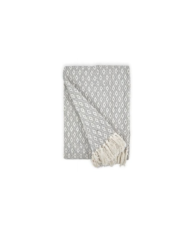 New Edge Blinds Stockholm Collection Recycled Cotton Throw in Silver