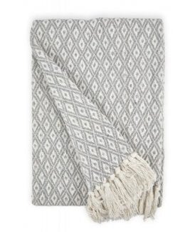 Stockholm Collection Recycled Cotton Throw in Silver