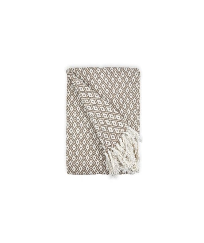 New Edge Blinds Stockholm Collection Recycled Cotton Throw in Taupe