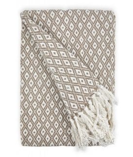 Stockholm Collection Recycled Cotton Throw in Taupe