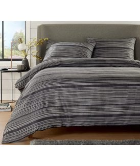Stripe Jacquard Duvet Set in Grey