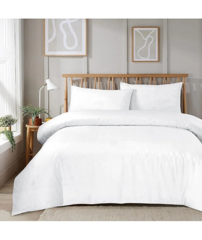 New Edge Blinds Super Soft Plain Duvet Set in White