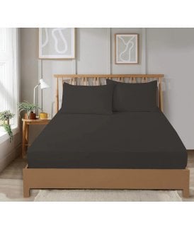 Super Soft Plain Dye Fitted Sheet in Grey