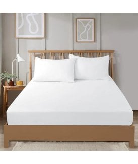 Super Soft Plain Dye Fitted Sheet in White