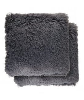 Teddy Collection Super Soft Cushion Cover in Charcoal Grey