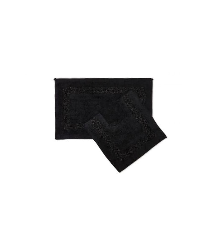 New Edge Blinds Thebes Collection Sparkle Trim 2pc Bathroom Set in Black