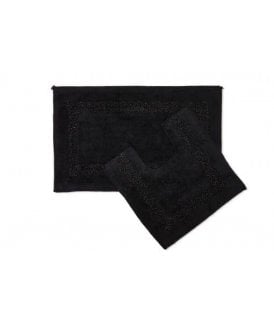 Thebes Collection Sparkle Trim 2pc Bathroom Set in Black