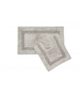 Thebes Collection Sparkle Trim 2pc Bathroom Set in Silver