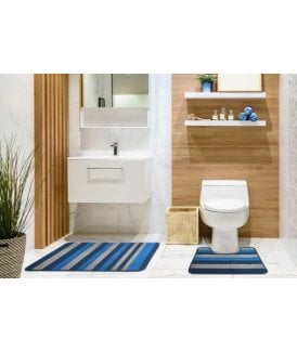 Tricolore Collection Contrast Stripe 2 Piece Set in Blue