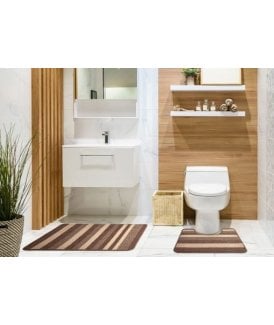 Tricolore Collection Contrast Stripe 2 Piece Set in Taupe