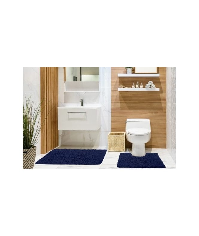 New Edge Blinds Tumble Twist Collection Pure Cotton 2pc Bath set in Navy