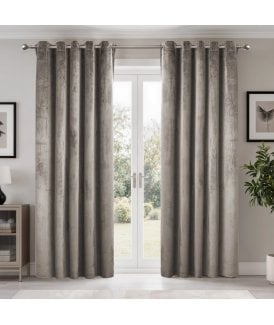 Verbena Jacquard Eyelet Curtains in Stone