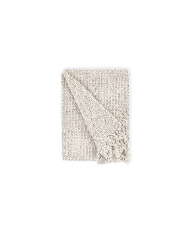 New Edge Blinds Waffle Collection Recycled Cotton Throw in Ivory