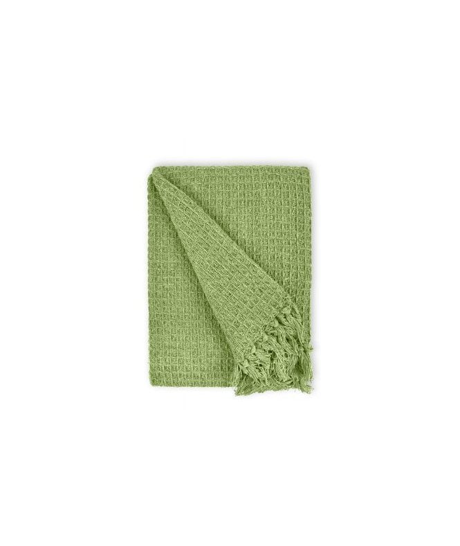 New Edge Blinds Waffle Collection Recycled Cotton Throw in Pistachio