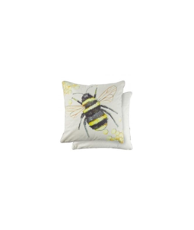 New Edge Blinds Watercolour Collection Velvet Cushion Cover in Bee Design