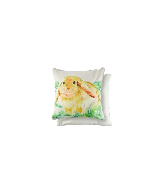 New Edge Blinds Watercolour Collection Velvet Cushion Cover in Bunny Design