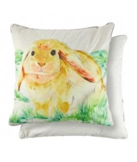 Watercolour Collection Velvet Cushion Cover in Bunny Design