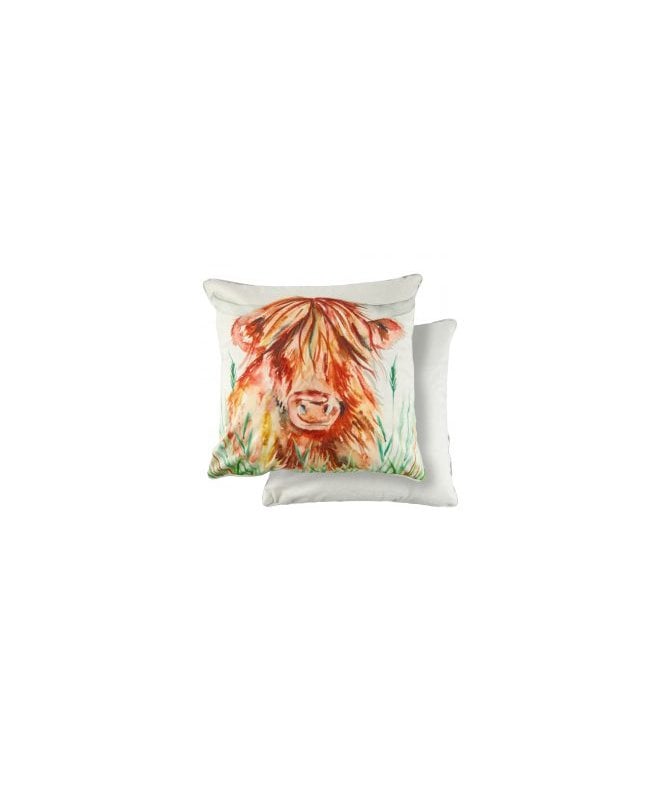 New Edge Blinds Watercolour Collection Velvet Cushion Cover in Cow Design
