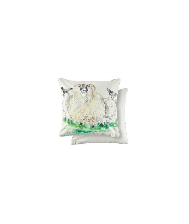 New Edge Blinds Watercolour Collection Velvet Cushion Cover in Sheep Design
