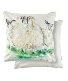 Watercolour Collection Velvet Cushion Cover in Sheep Design
