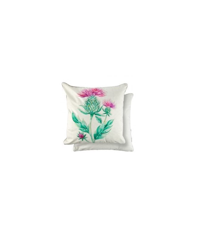 New Edge Blinds Watercolour Collection Velvet Cushion Cover in Thistle Design