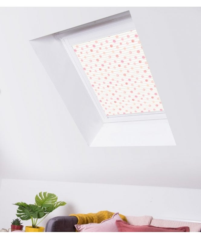 New Edge Blinds Watercolour Dots Blackout Skylight Blind for VELUX® Roof Windows (G Codes)