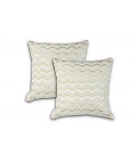 Waves Collection Satin Chenille Cushion Cover in Cream