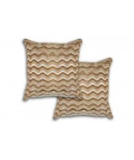 Waves Collection Satin Chenille Cushion Cover in Gold