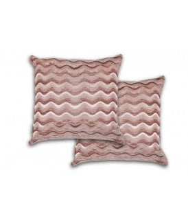 Waves Collection Satin Chenille Cushion Cover in Pink