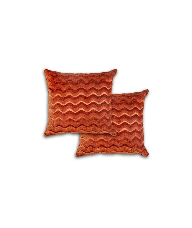 New Edge Blinds Waves Collection Satin Chenille Cushion Cover in Terracotta