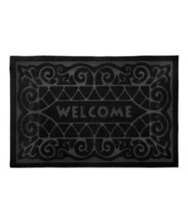 Welcome Collection Easy Care Absorbent Door Mat in Black
